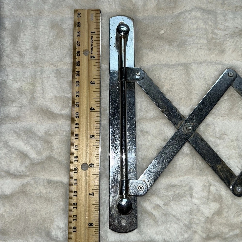 Vintage Chrome Swinging Adjustable Scissor Accordion Wall Mirror Shaving Makeup - Picture 4 of 4